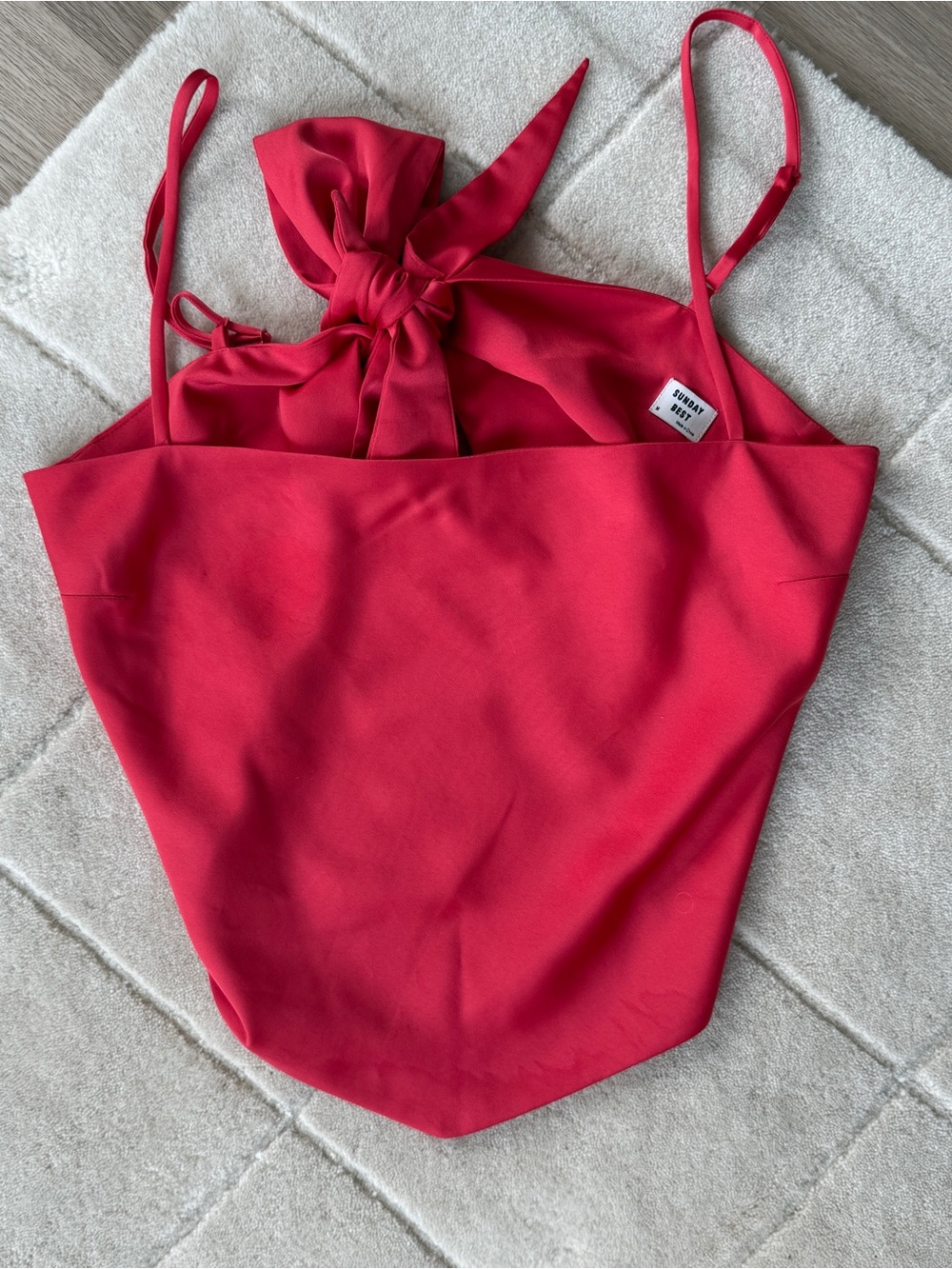 Aritzia Elektra Red Satin Scarf Top - size M